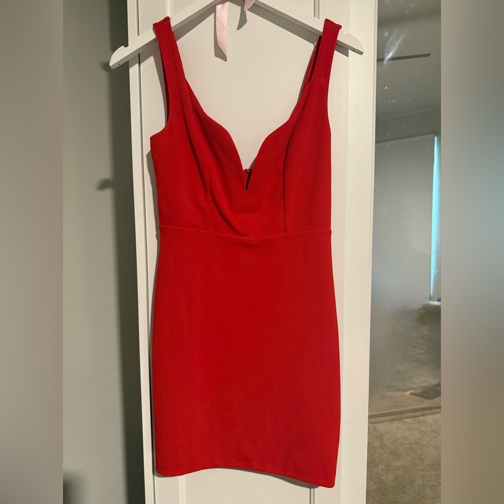 Express Strapless Red Dress